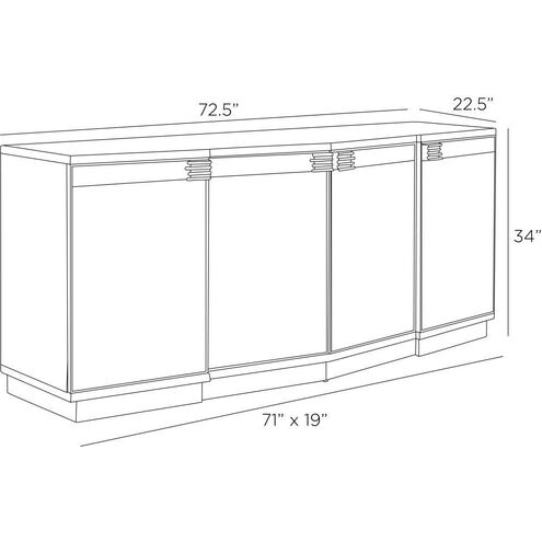 Cyrus 72.5 X 22.5 inch Smoke and Bronze Credenza