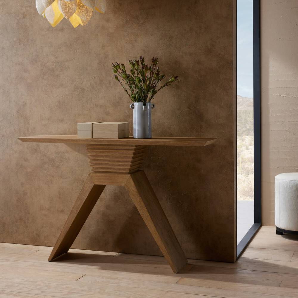 Barron Cerused Natural Console Table