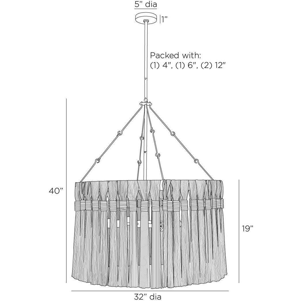 Dutchess 4 Light 32 inch Gold and Gray Chandelier Ceiling Light