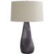 Keenan 28.5 inch 150 watt Matte Antique Black Glass Table Lamp Portable Light