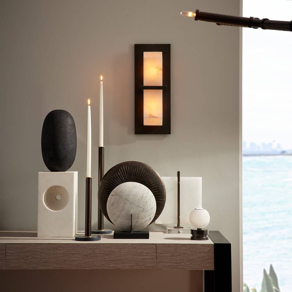 Pluto White Candleholders, Set of 2