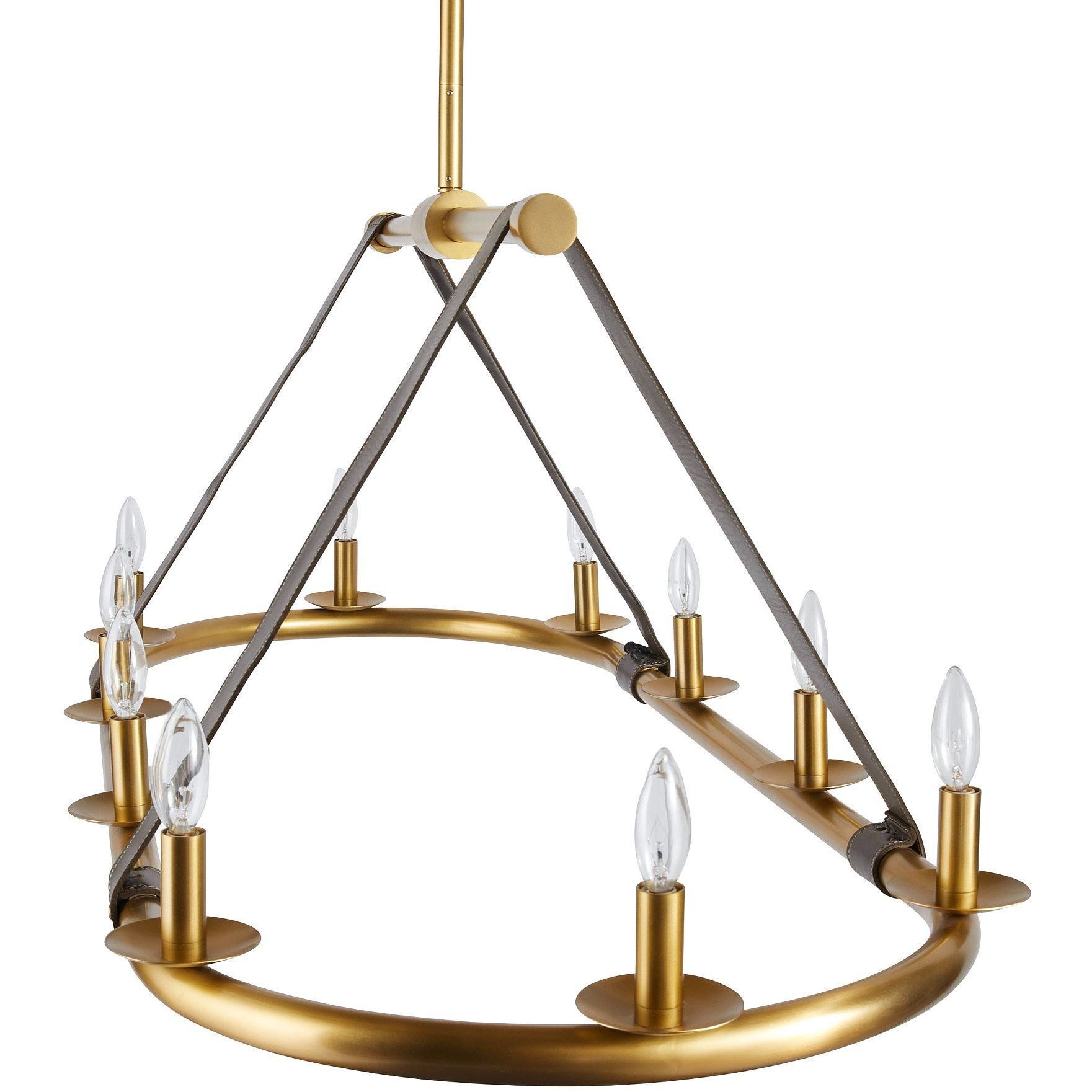 Englewood 10 Light 52 inch Antique Brass Linear Chandelier Ceiling Light