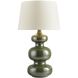 Noma 30.5 inch 150 watt Dark Green Reactive and Antique Brass Table Lamp Portable Light