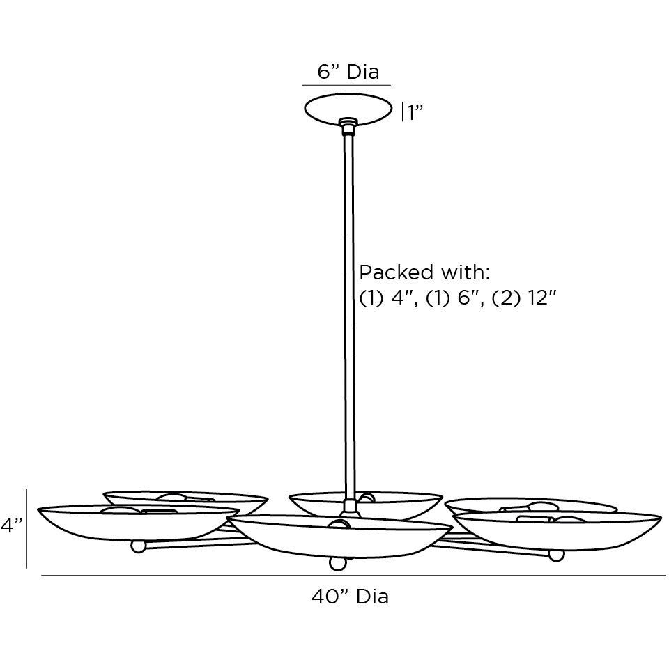 Griffith 6 Light 40 inch Cadet Blue Chandelier Ceiling Light