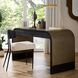 Gaston 56 inch Chamois Gray and Ebony with Bronze and Antique Brass Desk
