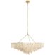 Josephine 3 Light 44 inch Natural and Ivory and Antique Brass Chandelier Ceiling Light, Large