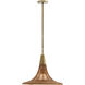Nicola 1 Light 13.5 inch Natural and Antique Brass Pendant Ceiling Light