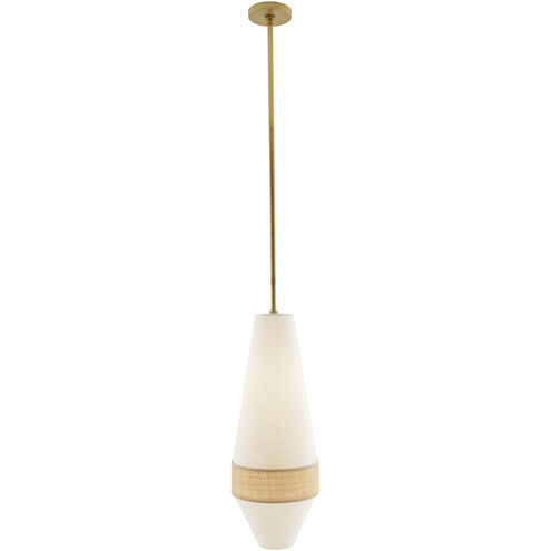 Sherwood 1 Light 11 inch Natural and Antique Brass Pendant Ceiling Light