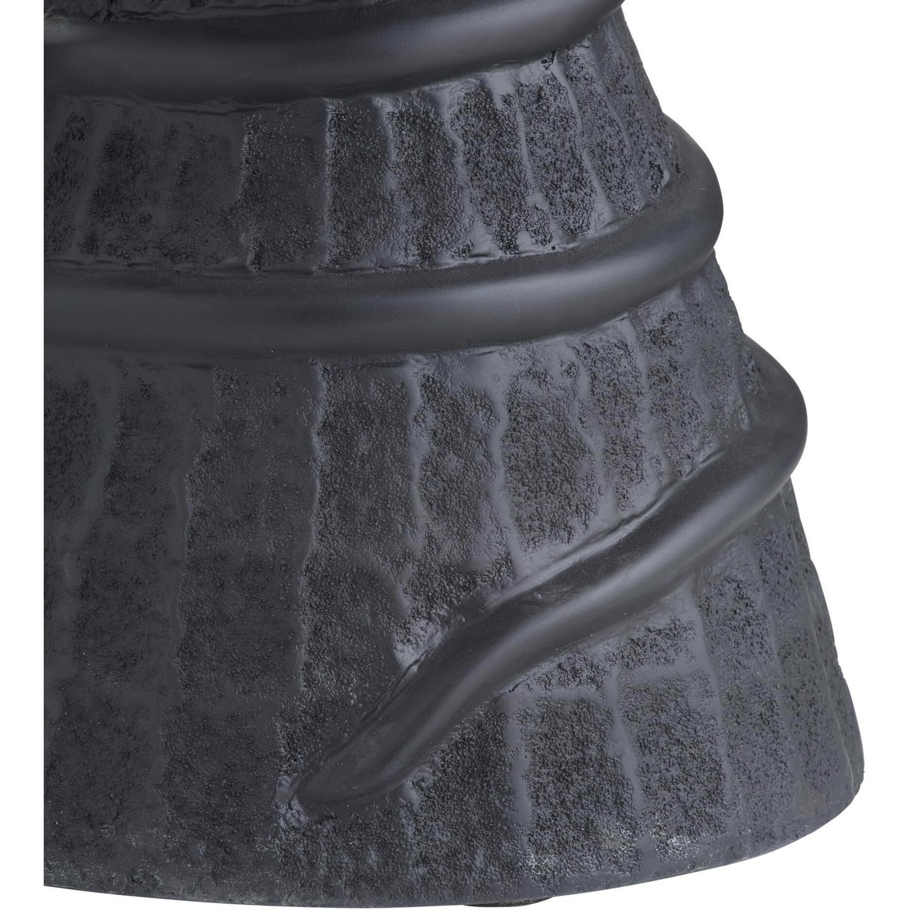 Kobra 15 inch Black Volcanic Ash Outdoor Accent Table