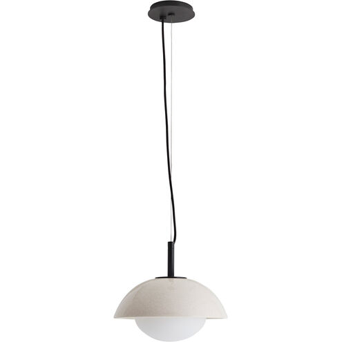 Glaze 1 Light 12 inch Ivory Stained Crackle and Blackened Steel Pendant Ceiling Light