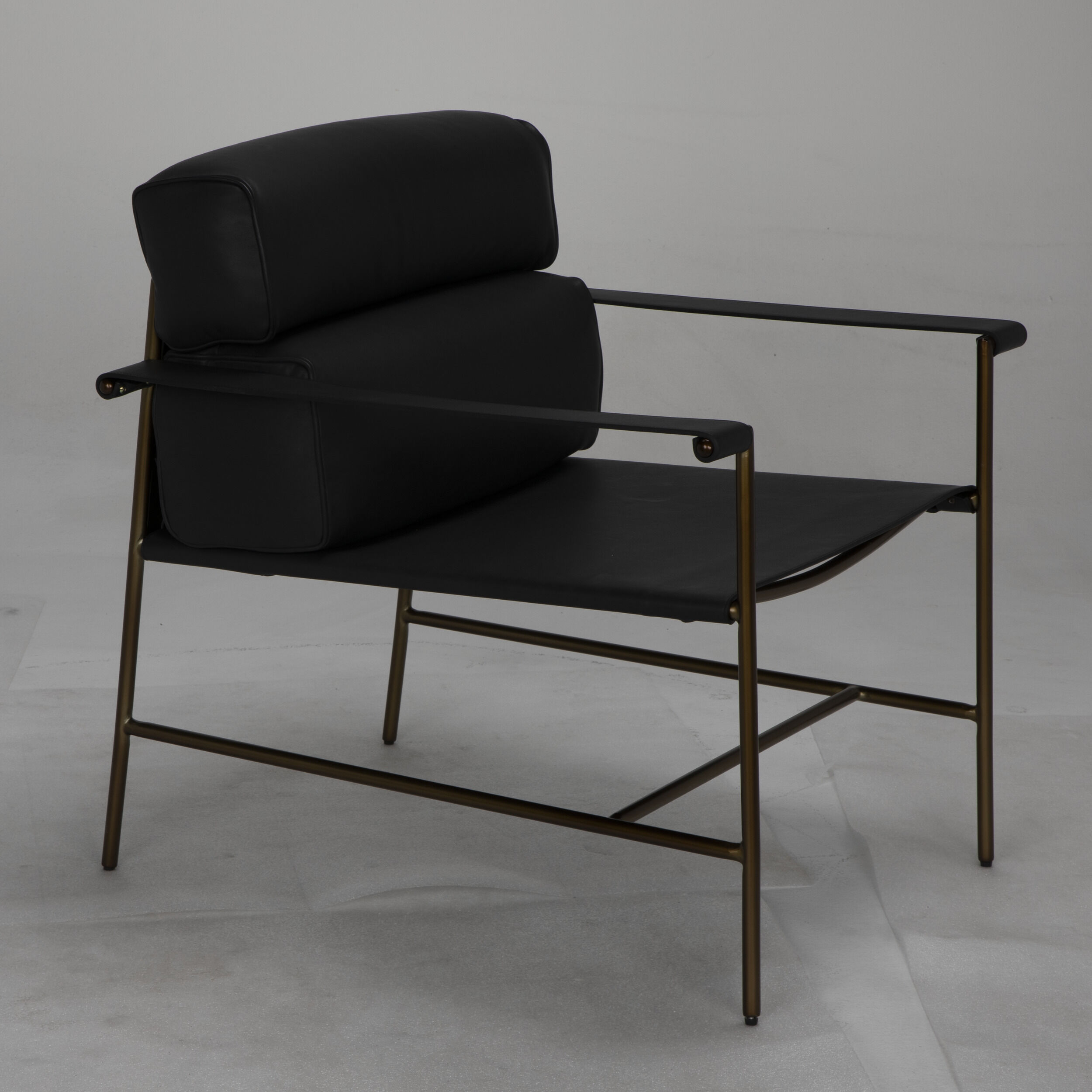 Chet Bronze Powder Coat and Santosa Matte Black Occasional Chair