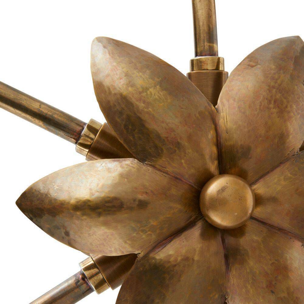 Flores 6 Light 46 inch Vintage Brass Chandelier Ceiling Light