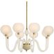 Tebaldi 8 Light 36 inch Antique Brass and Clear Etched Glass Chandelier Ceiling Light