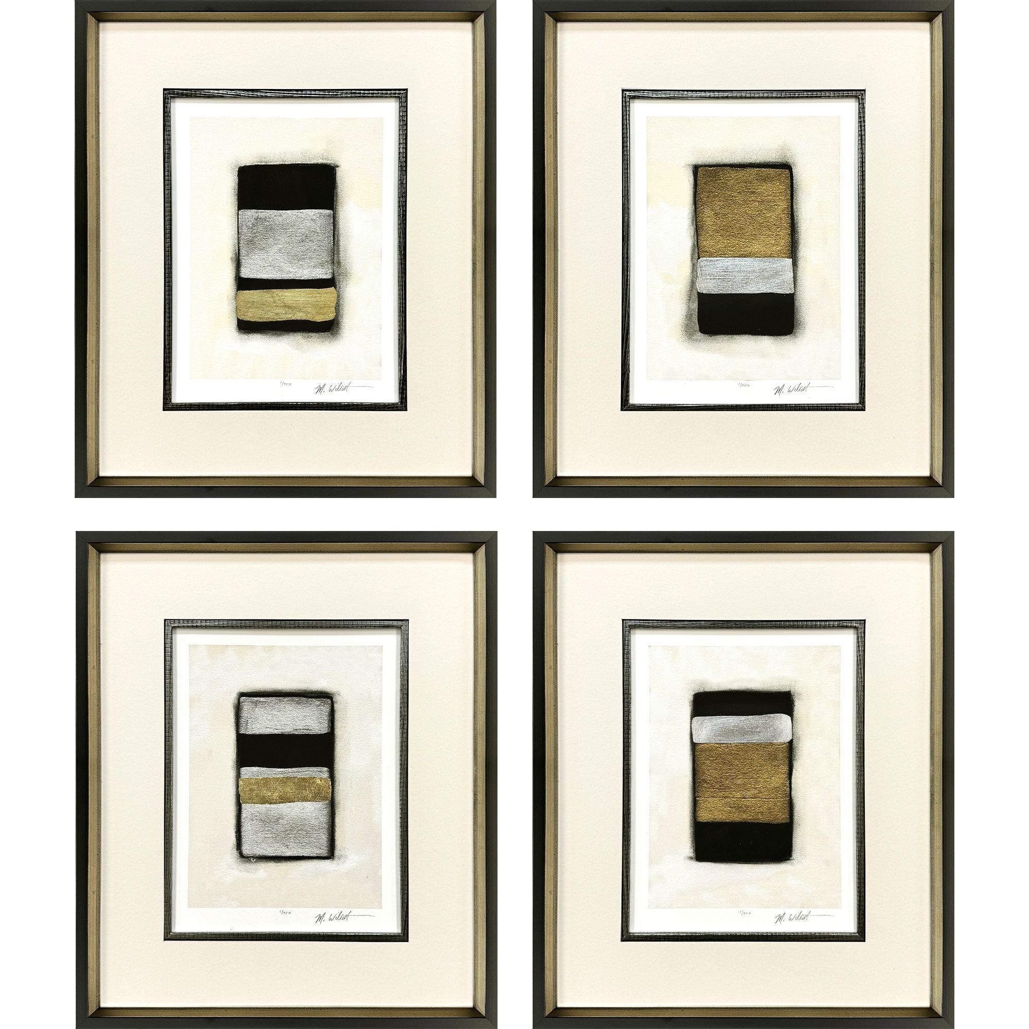 Metallic Markers Black and Beige and Metallic and Neutral Framed Art, The Studio