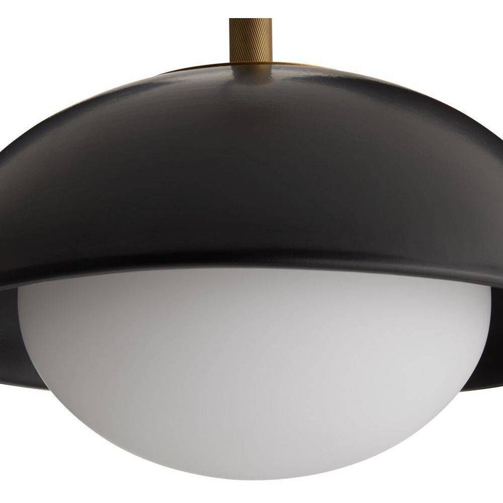 Glaze 1 Light 12 inch Antique Brass, Matte Black Ceramic Pendant Ceiling Light