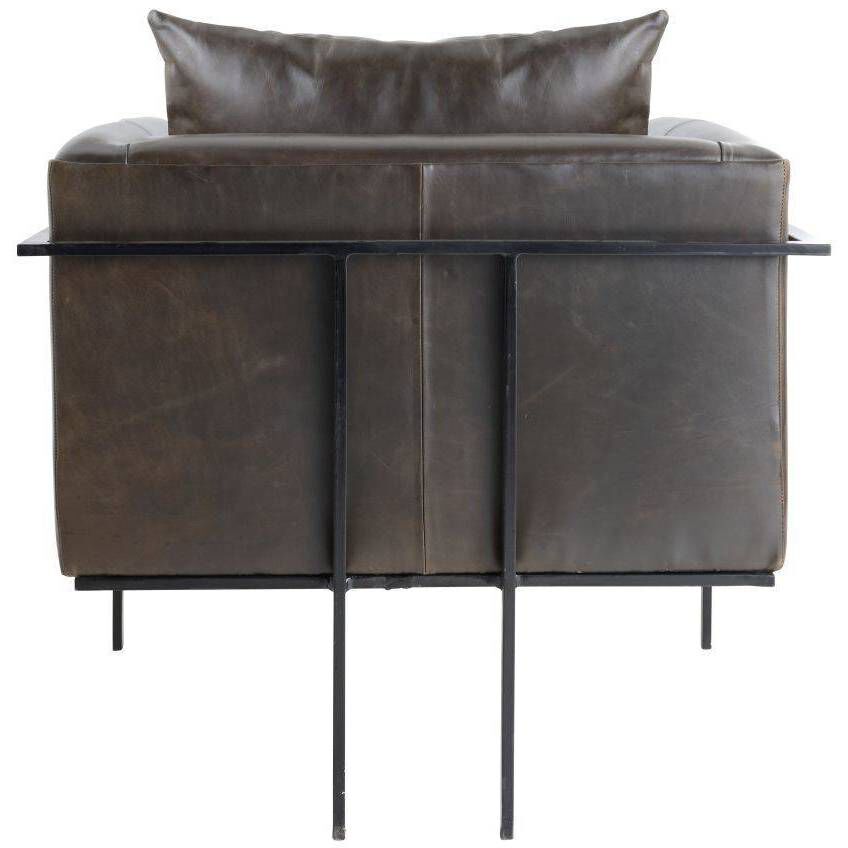 Giroud Ore Leather and Blackened Iron Lounge Chair