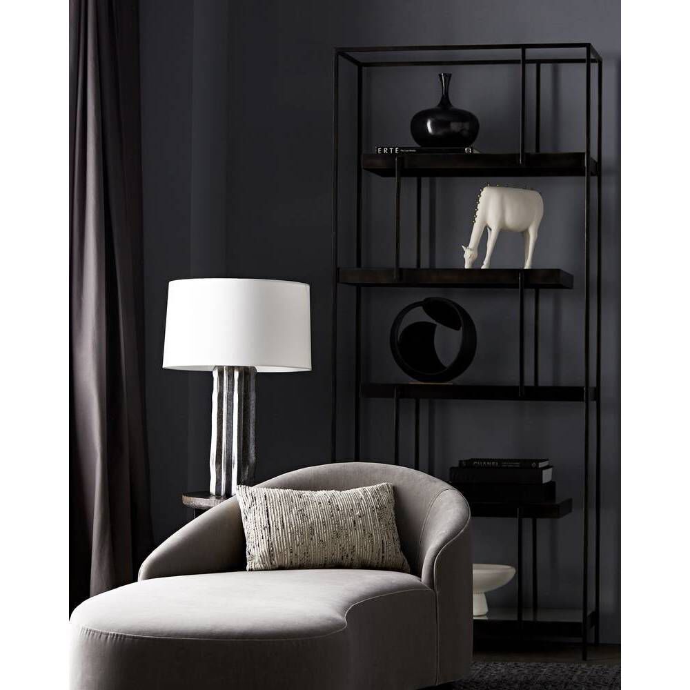 Turner Sharkskin Chaise, Left Arm