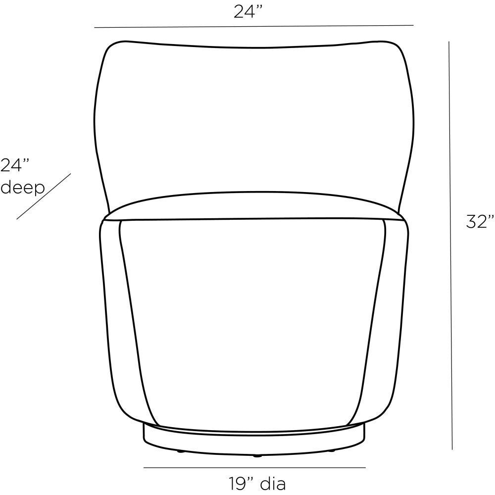 Poppy 32 inch Cloud Swivel Chair