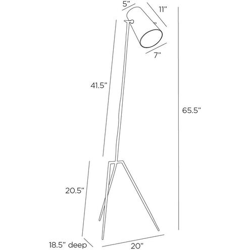 Draper 60.00 watt Blackened Floor Lamp Portable Light