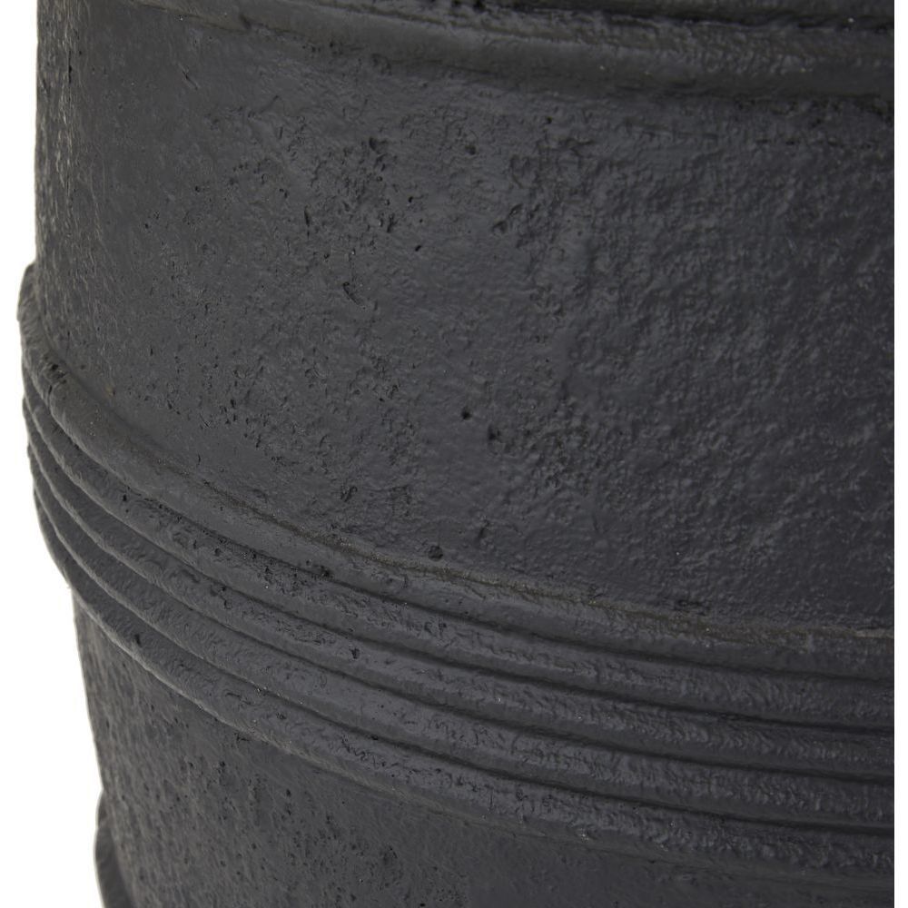 Chicago Matte Black Outdoor Planter, Large