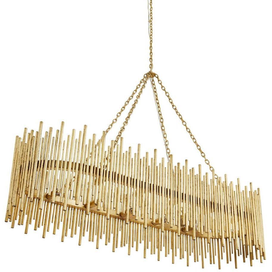 Prescott 10 Light 44.5 inch Gold Leaf Chandelier Ceiling Light