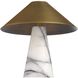 Chanell 12 inch 3 watt Calacatta Viola and Antique Brass Rechargeable Accent Lamp Portable Light