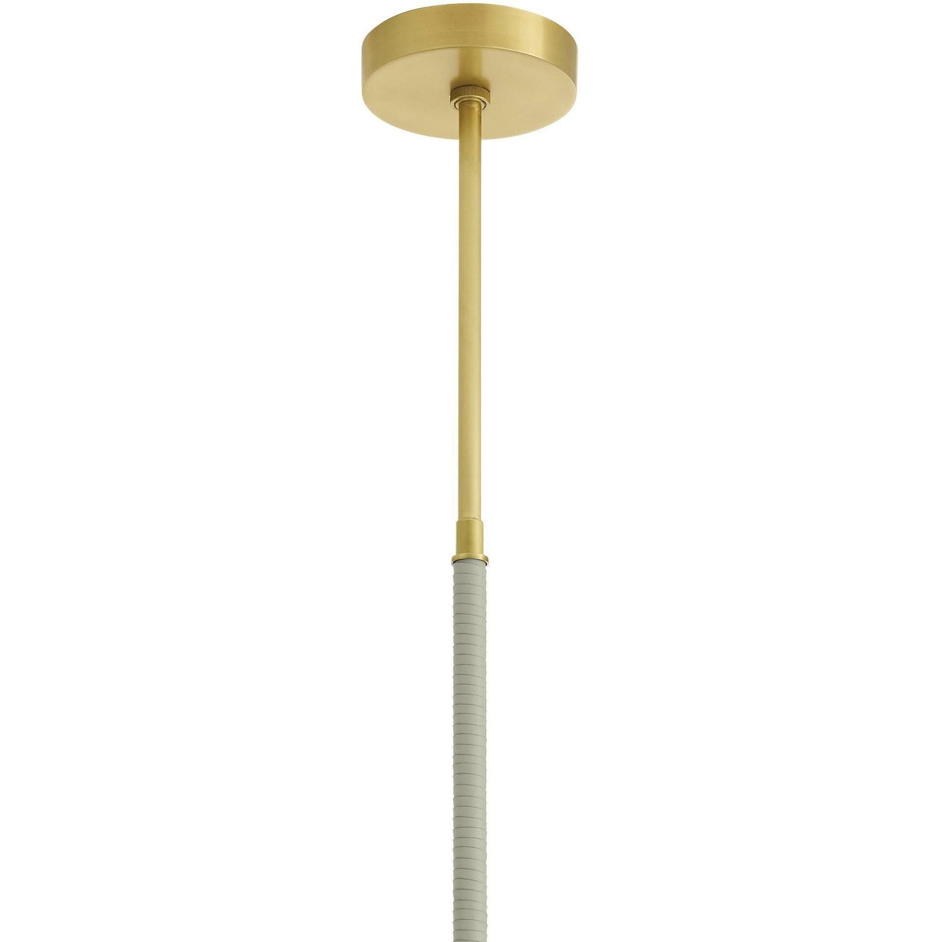 Marco 1 Light 16 inch Bone with Antique Brass Pendant Ceiling Light, Large