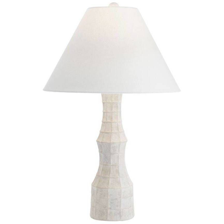 Francine 30 inch 60.00 watt Egg Shell and Antique Brass Lamp Portable Light