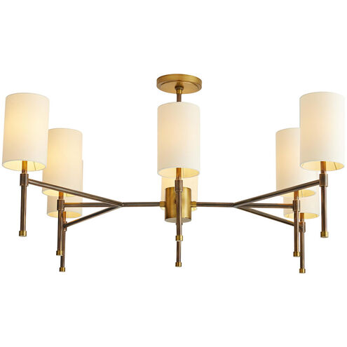 Remington 8 Light 40 inch Heritage Brass with Antique Brass Accents Chandelier Ceiling Light, Essential Lighting
