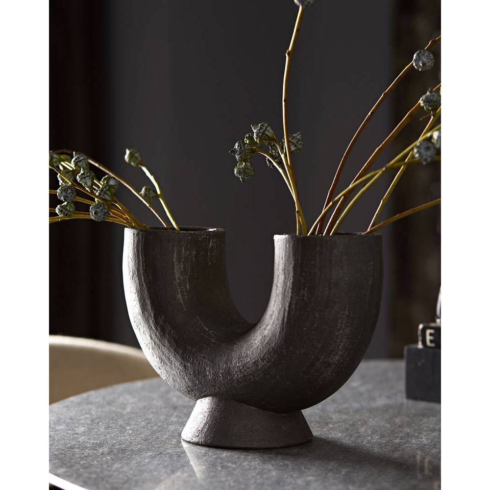 Damien Matte Charcoal Vase