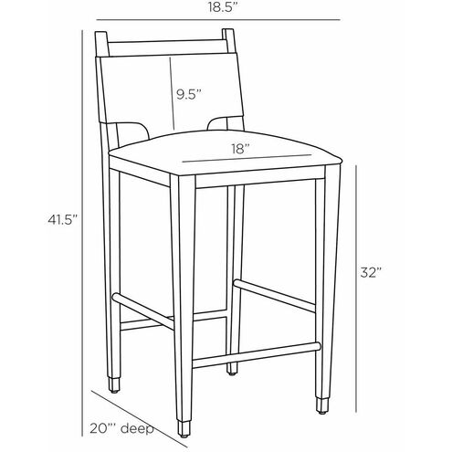 Burdock 18.5 inch Black Bar Stool