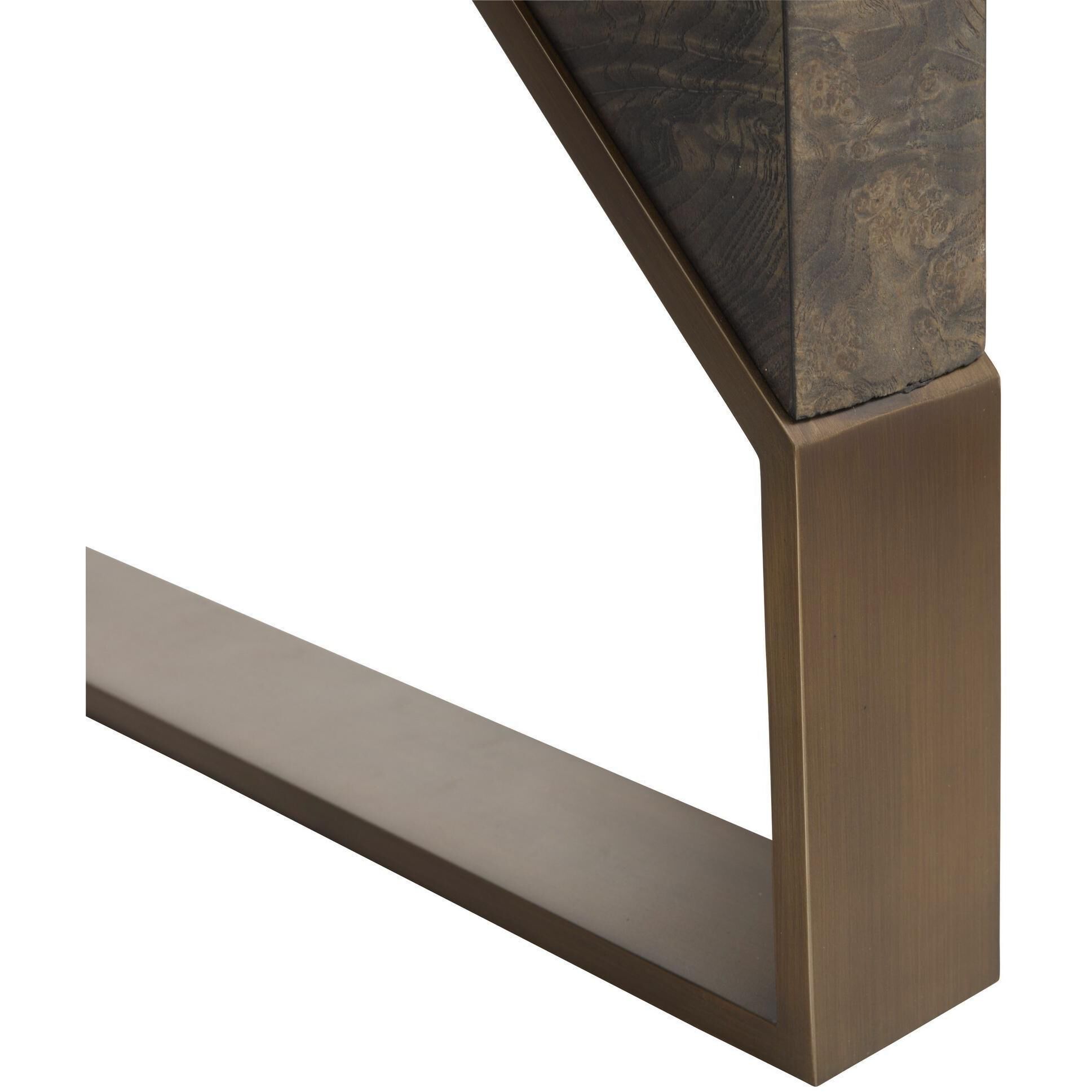 Jupiter 56 X 28 inch Truffle Burl and Antique Brass Desk