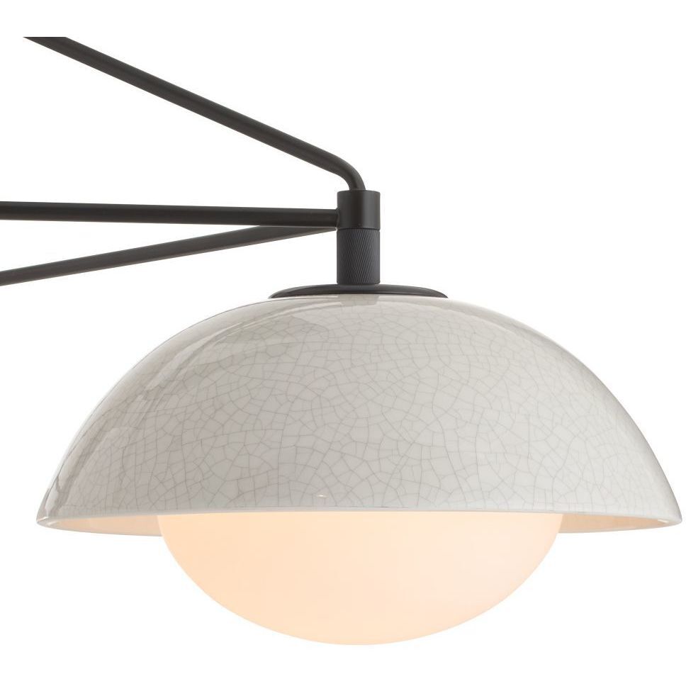 Glaze 3 Light 38 inch Blackened Steel, Ivory Stained Crackle Chandelier Ceiling Light