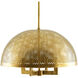 Tapio 4 Light 19 inch Vintage Brass Pendant Ceiling Light, Large