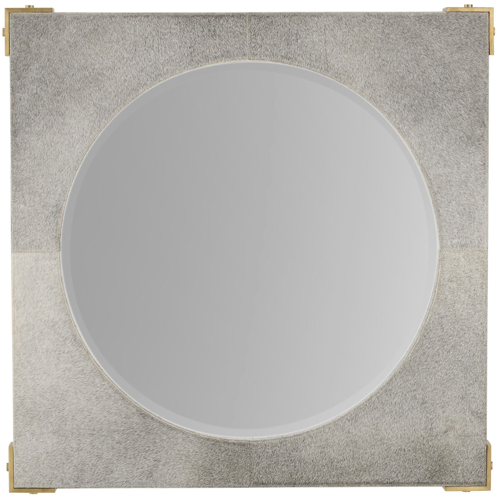Kristen 41 X 41 inch Gray and Antique Brass Mirror