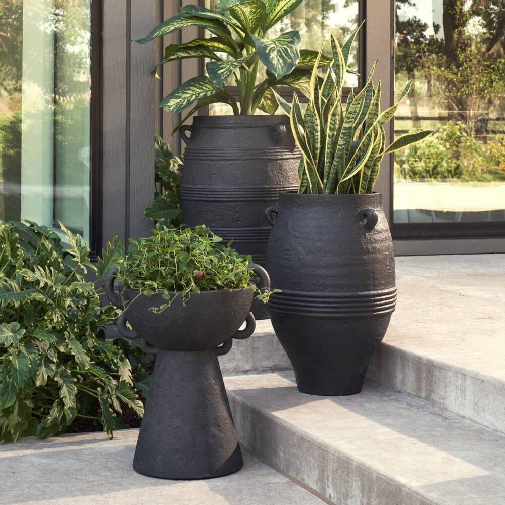 Clarke Black Outdoor Planter