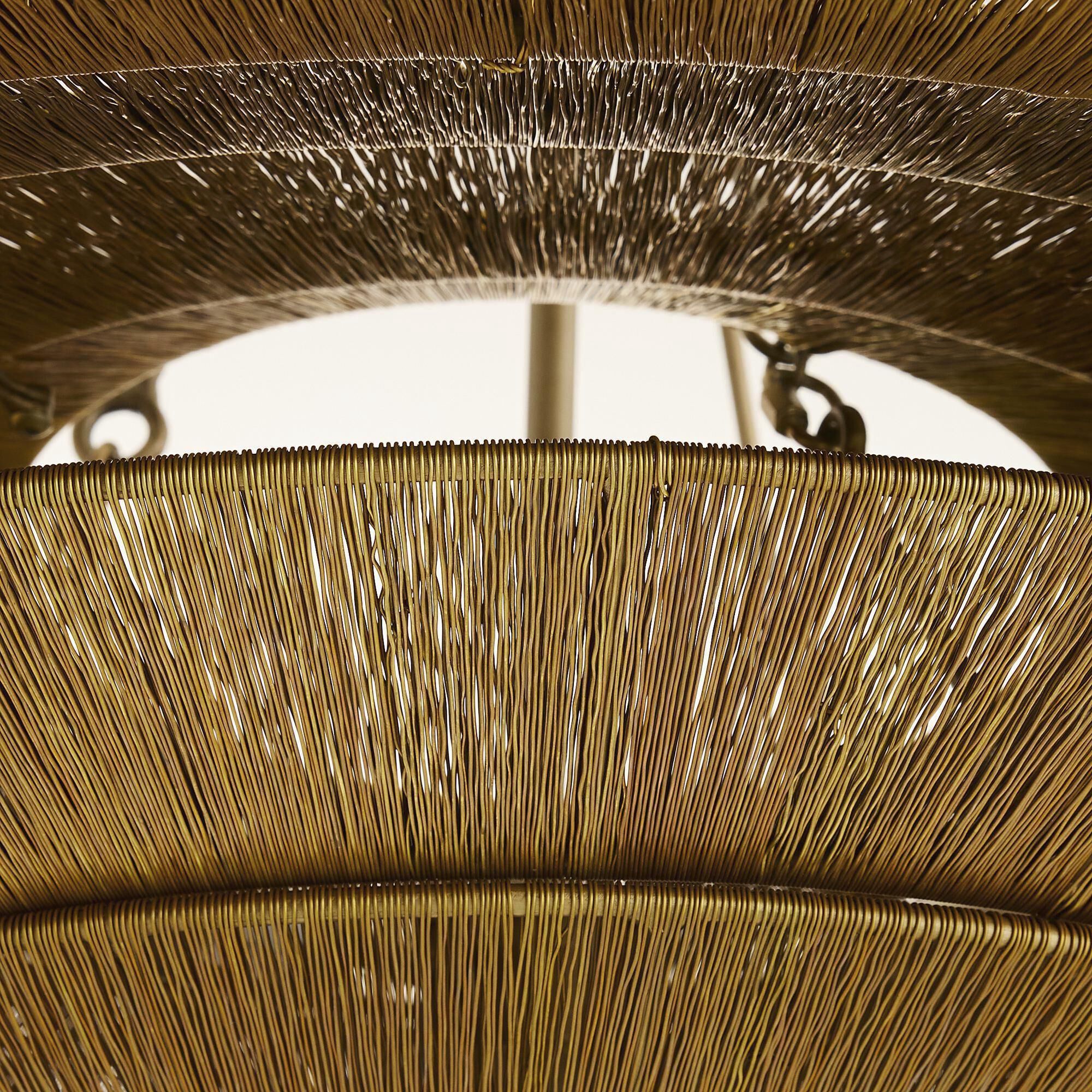 Lexa 3 Light 40 inch Vintage Brass Pendant Ceiling Light