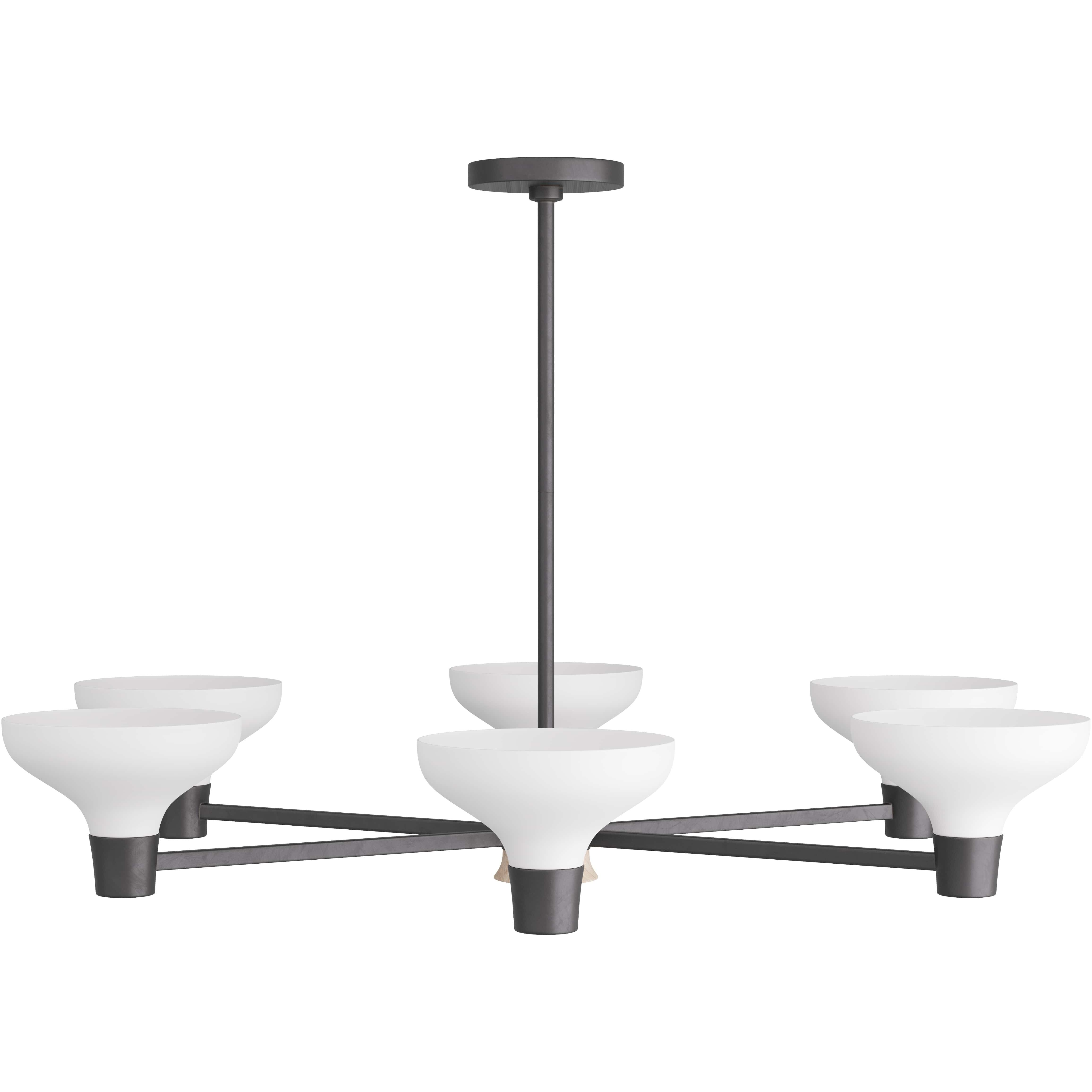 Thatcher 6 Light 42 inch White Gesso Chandelier Ceiling Light