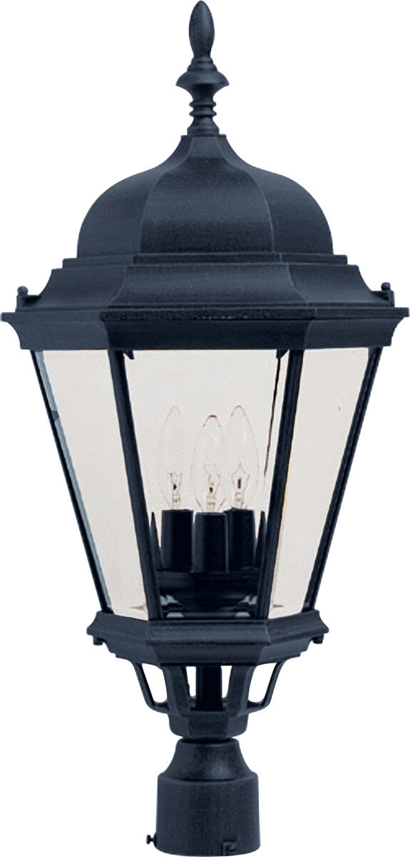 Westlake 3 Light 28 inch Black Outdoor Pole/Post Lantern