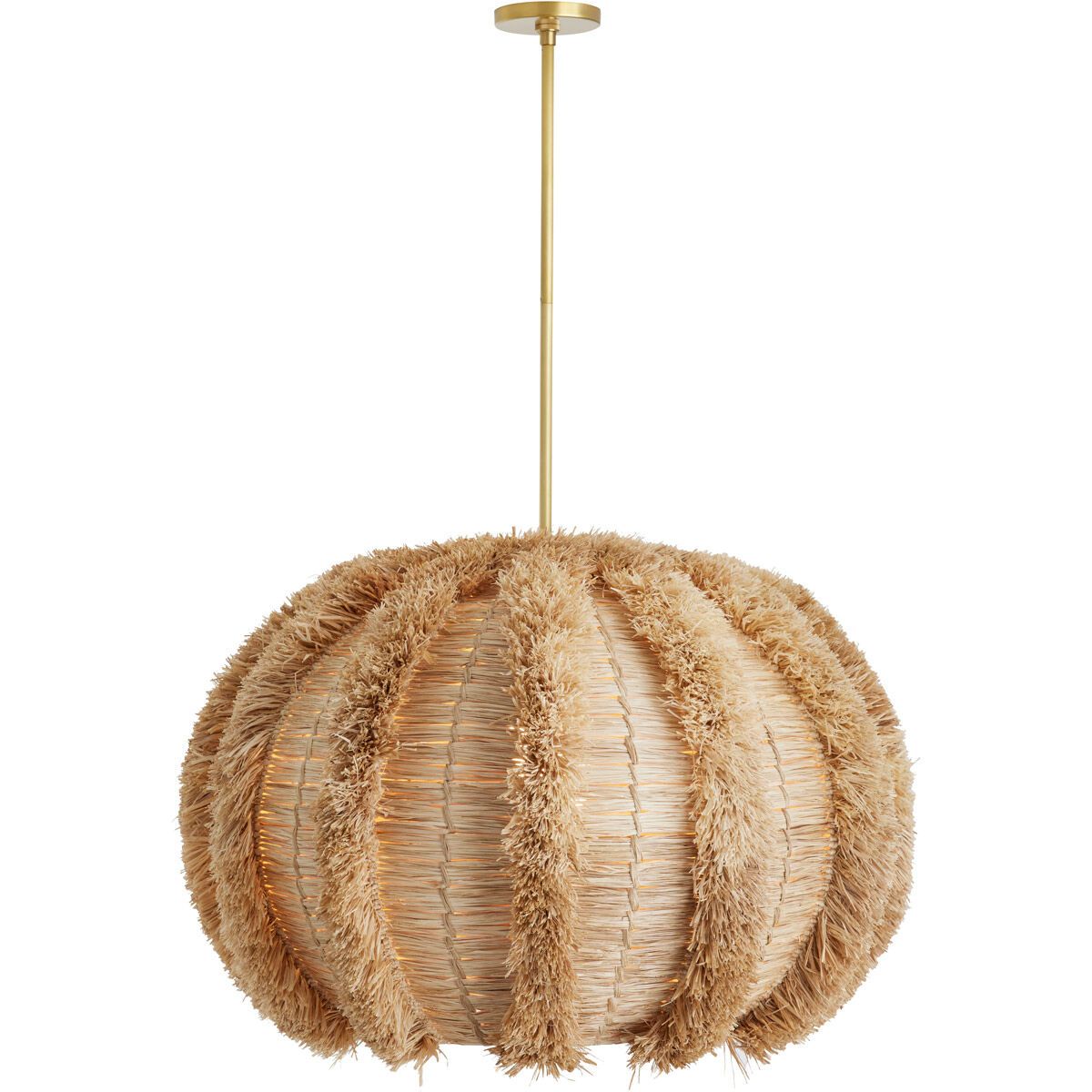Johanna 1 Light 34 inch Natural and Antique Brass Pendant Ceiling Light
