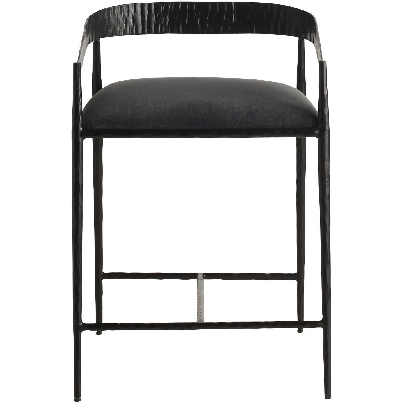 Ansel 30.5 inch Midnight Grey and Natural Iron Counter Stool