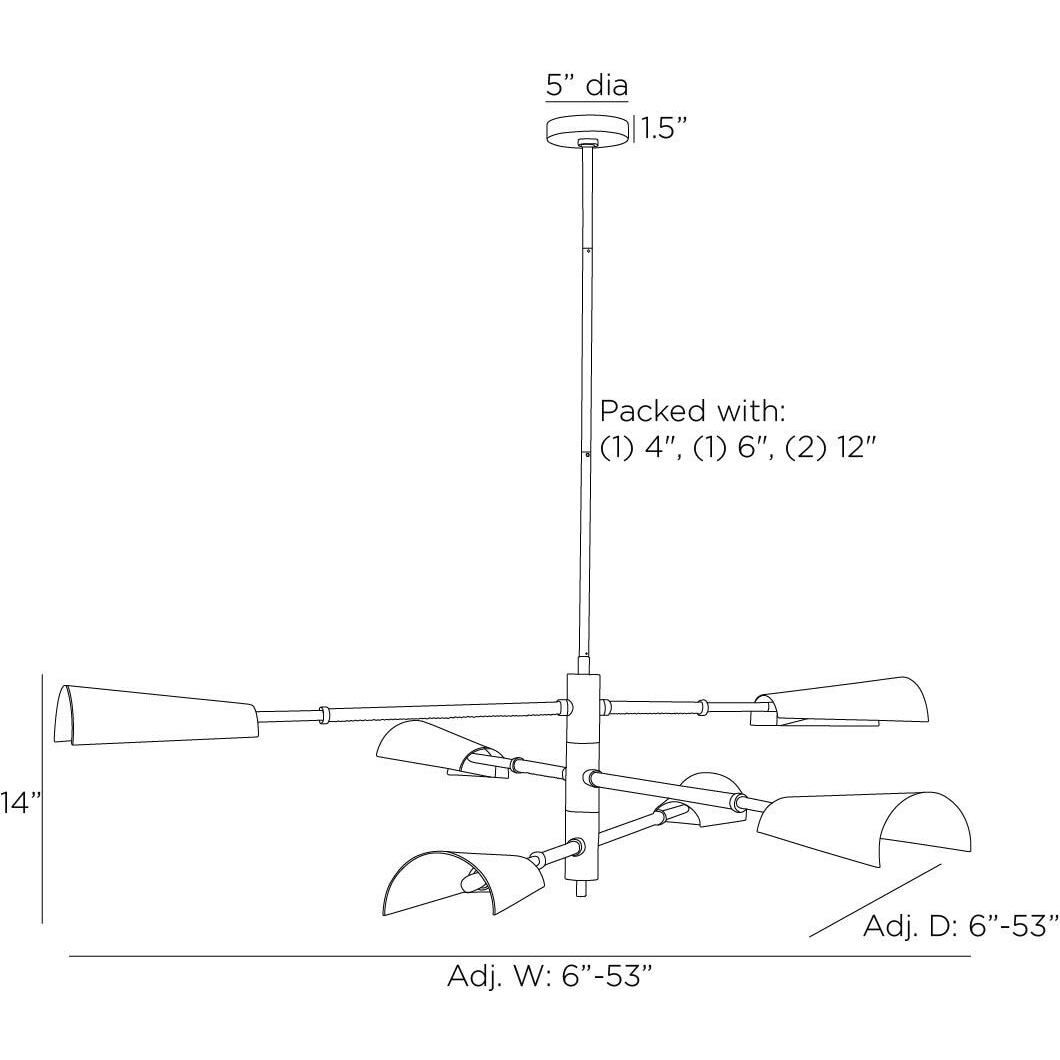 Estevan LED 5 inch English Bronze Chandelier Ceiling Light