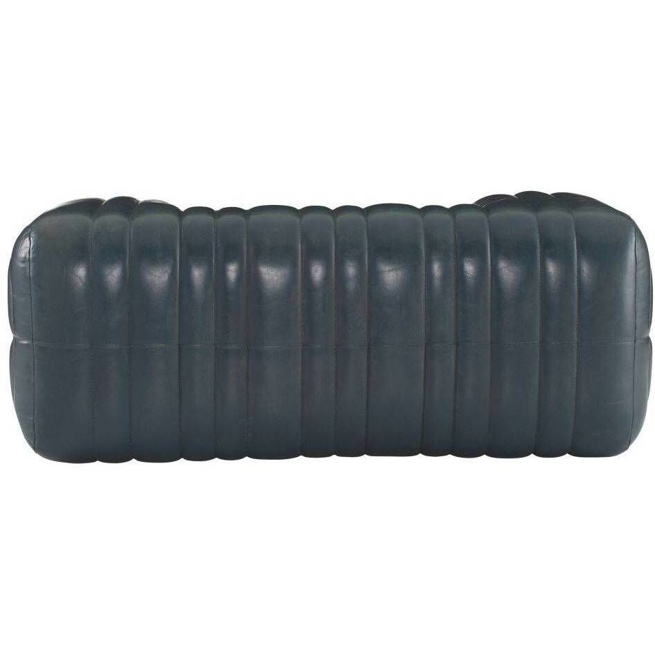 Hastings Distressed Storm Leather Bench