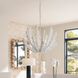 Indi 8 Light 42 inch White Chandelier Ceiling Light, Large