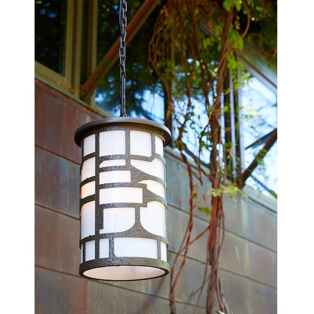 Shani 3 Light 13.5 inch Aged Iron Outdoor Pendant