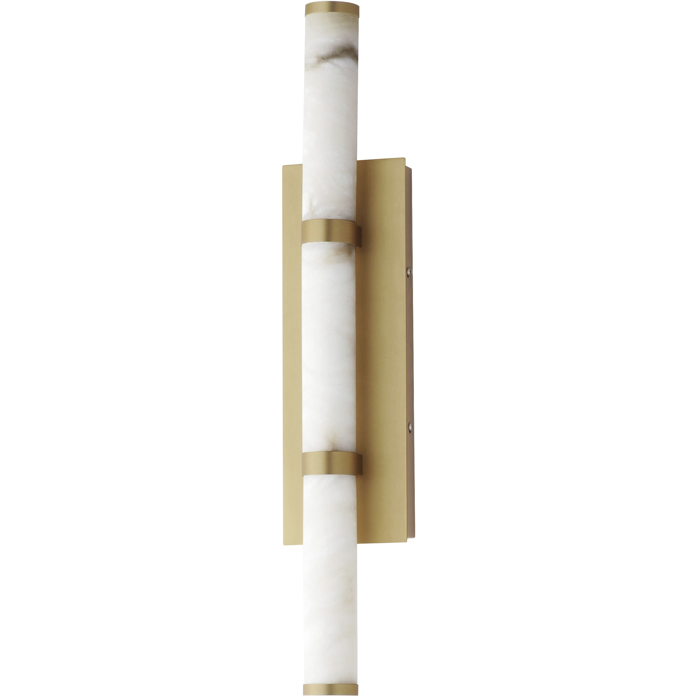 Aragon Wall Sconce Wall Light in White Alabaster and Gold
