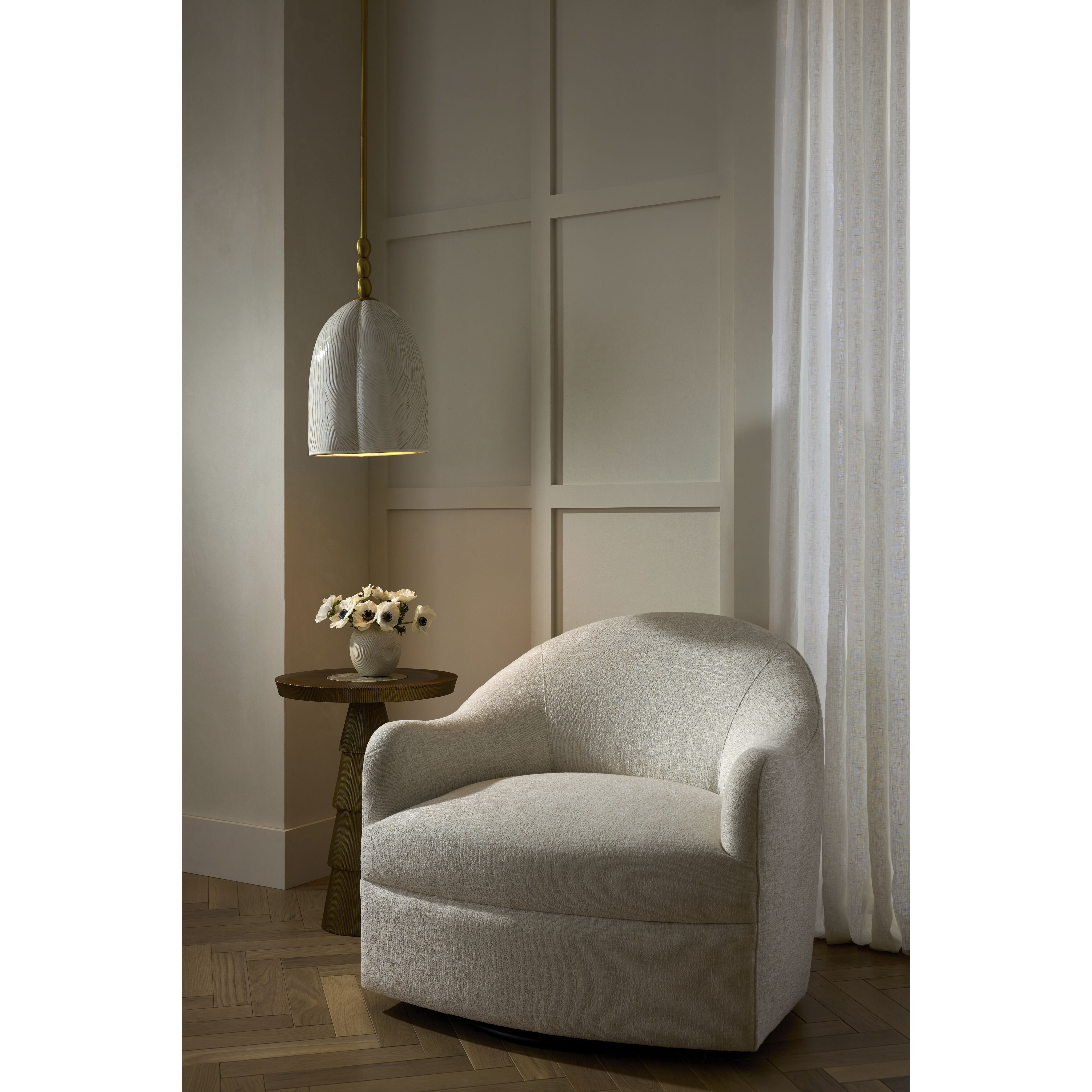 Lyla 1 Light 12 inch Antique Brass Pendant Ceiling Light