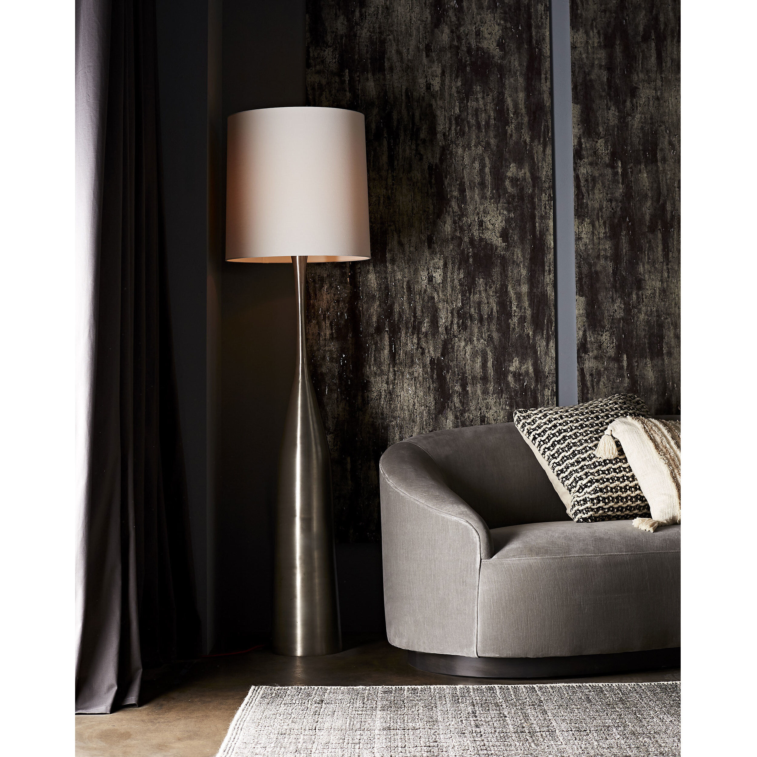 Eliana 70 inch 150.00 watt Vintage Silver Floor Lamp Portable Light