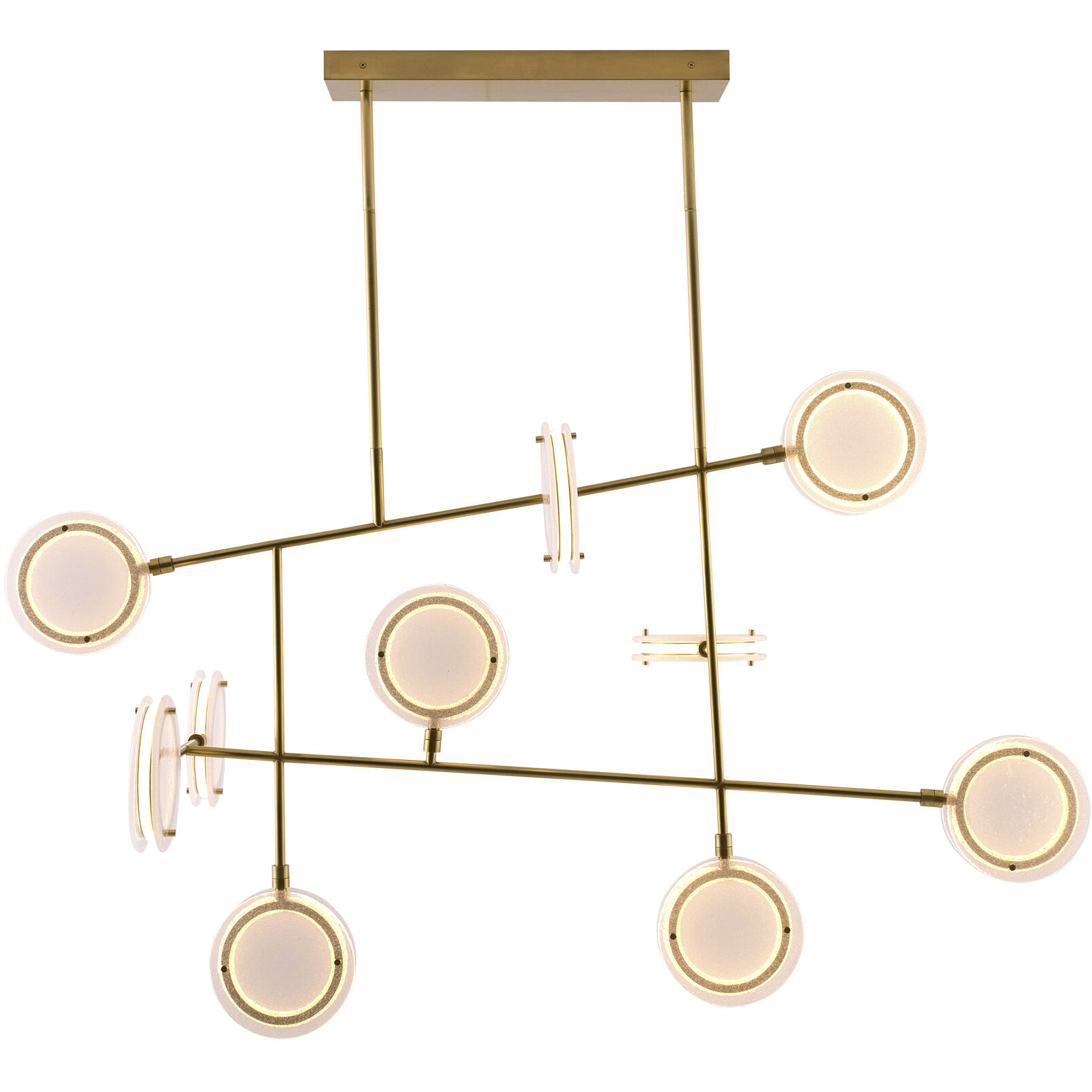 Meridian 10 Light 54 inch Antique Brass Chandelier Ceiling Light