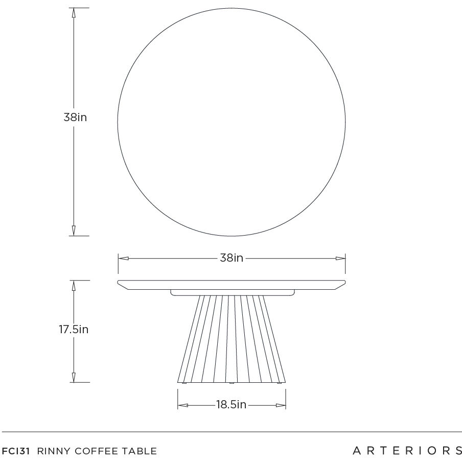 Rinny 38 inch White and White Gesso Coffee Table